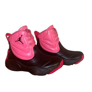 Toddler Jordan Drip 23 Rain Boots Pink Black Size 1Y Preowned May Run Small